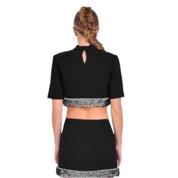 Jonathan Simkhai Black Short Sleeve Crop Top NWT - Picture 7 of 9